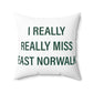 I Really Really Miss East Norwalk Spun Polyester Square Pillow