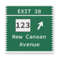 Vintage Merritt Parkway Exit 38 Sign Matte Canvas, Stretched, 1.25"