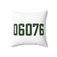 06076 Union Connecticut Zip Code Spun Polyester Square Pillow