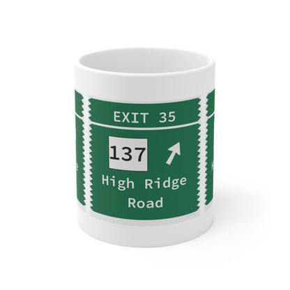 Vintage Merritt Parkway Exit 35 Sign Mug 11oz