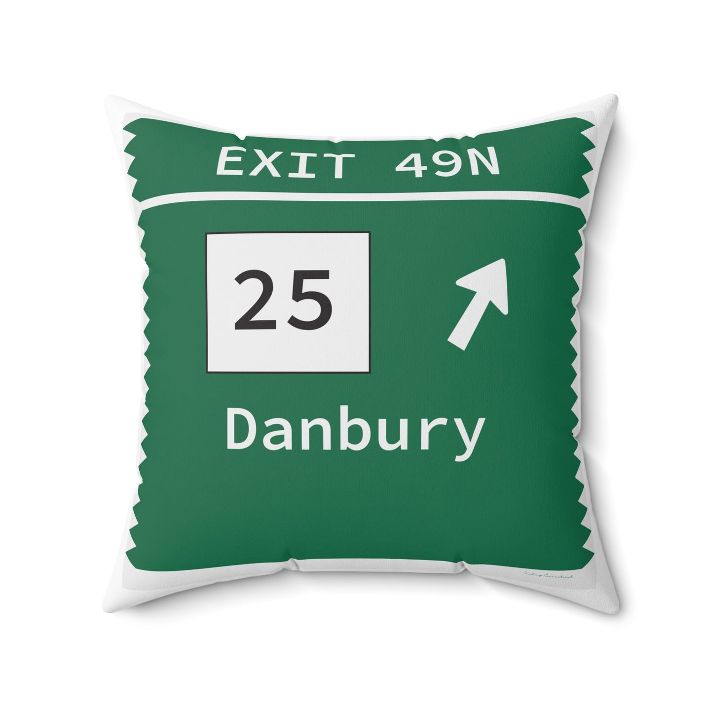 Vintage Merritt Parkway Exit 49N Sign Spun Polyester Square Pillow