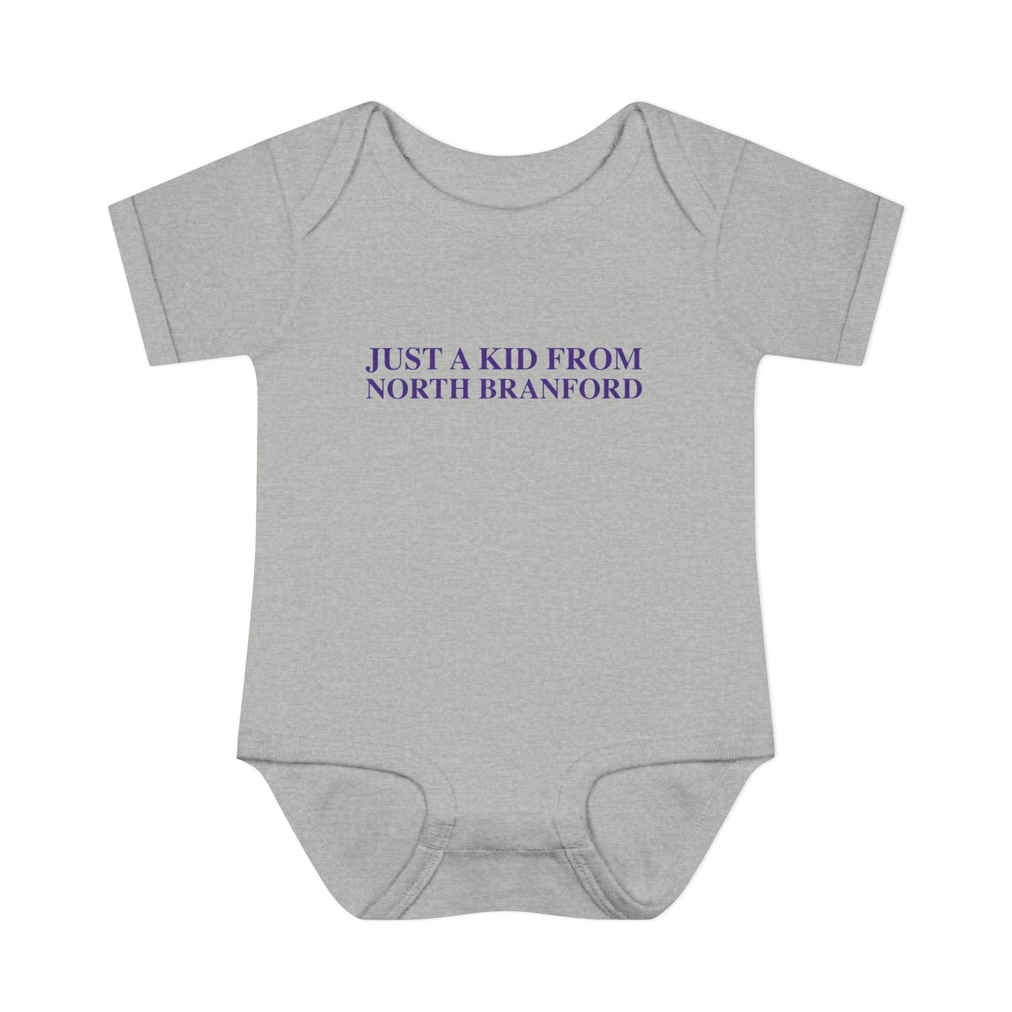 Just a kid from North Branford Infant Baby Rib Bodysuit