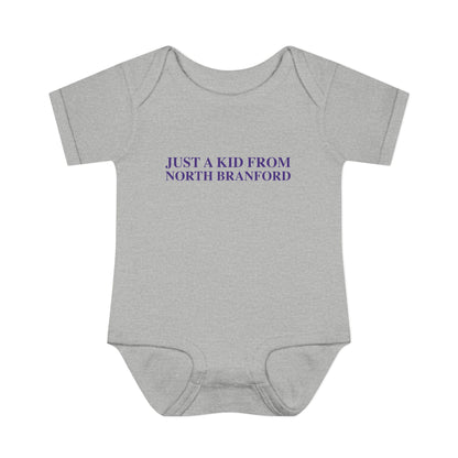Just a kid from North Branford Infant Baby Rib Bodysuit