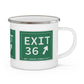Vintage Exit 36 Merritt Parkway Sign Enamel Camping Mug