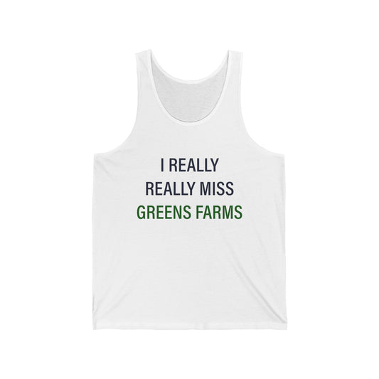 I Really Really Miss Greens Farms Unisex Jersey Tank Top