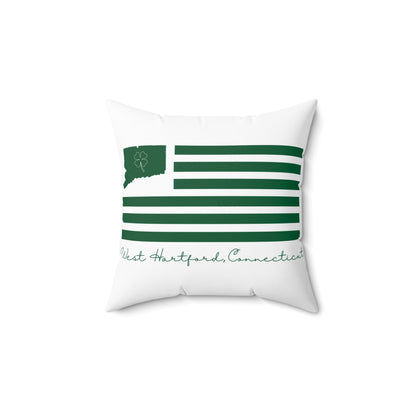 West Hartford Connecticut St. Patrick’s Day Flag Spun Polyester Square Pillow