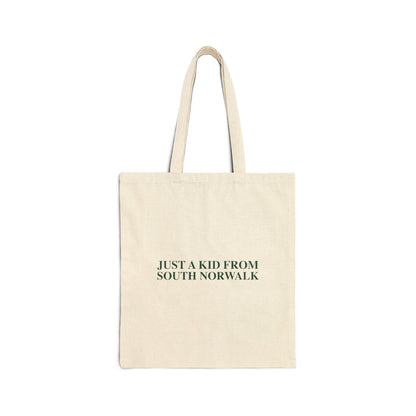 Just a kid from South Norwalk Cotton Canvas Tote Bag