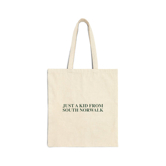 Just a kid from South Norwalk Cotton Canvas Tote Bag