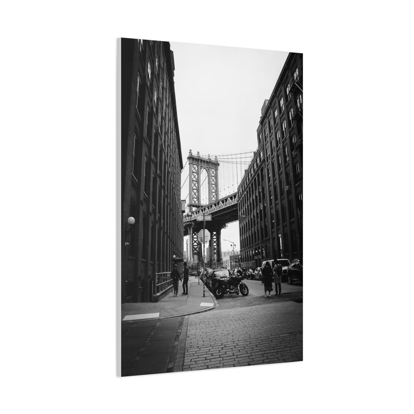 Manhattan Bridge Black and White Matte Canvas, Stretched, 1.25"