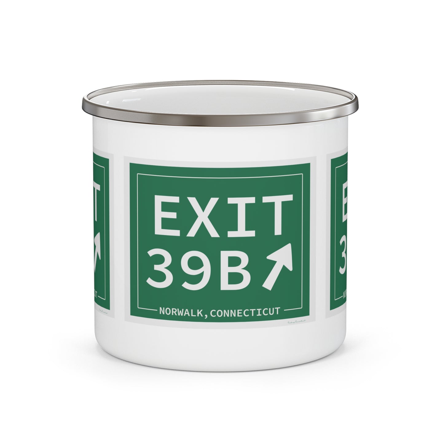 Vintage Exit 39B Merritt Parkway Sign Enamel Camping Mug