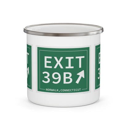 Vintage Exit 39B Merritt Parkway Sign Enamel Camping Mug