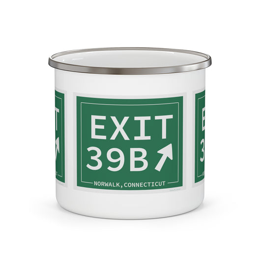 Vintage Exit 39B Merritt Parkway Sign Enamel Camping Mug