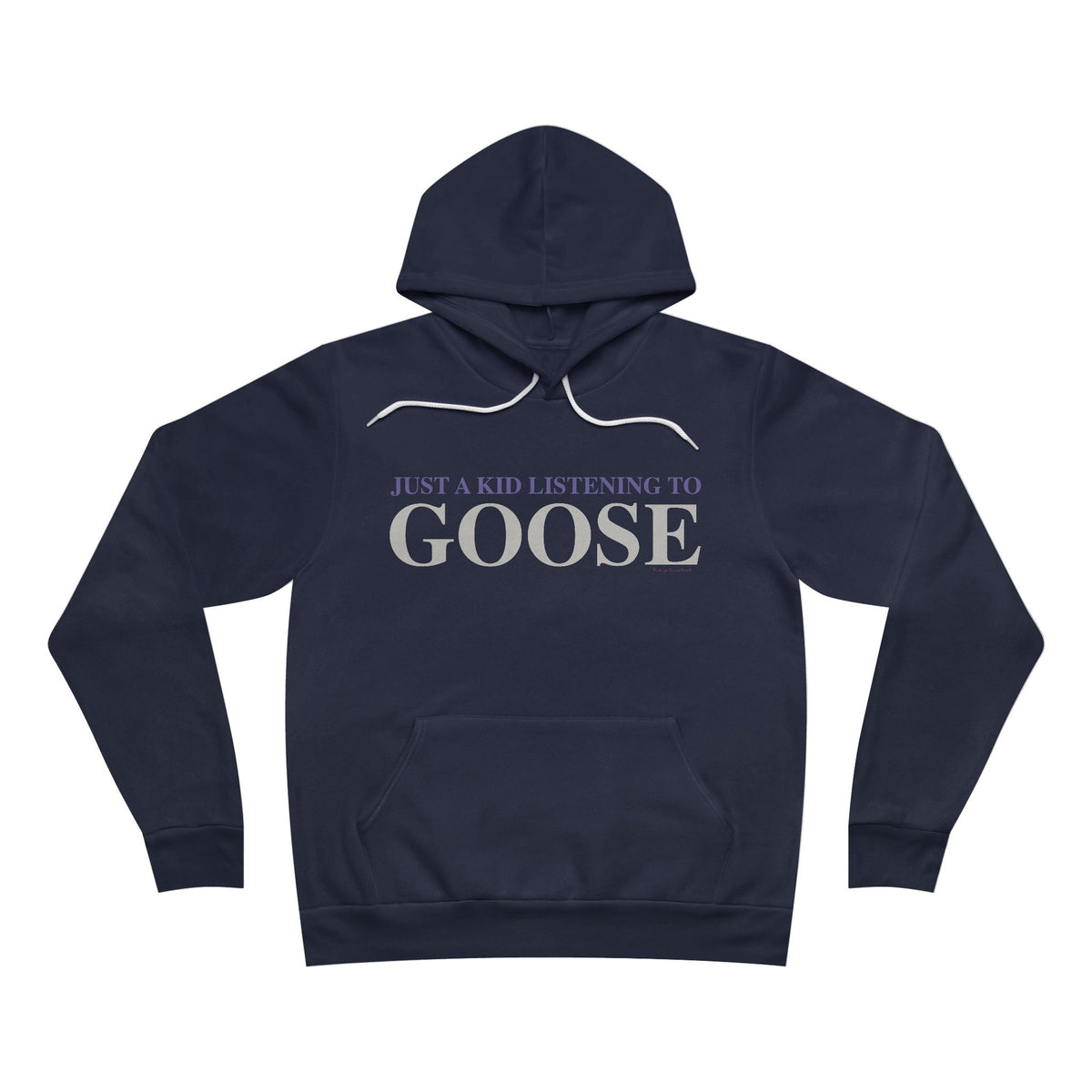 Just a kid listening to Goose - Gray & Purple Unisex Sponge Fleece Pullover Hoodie