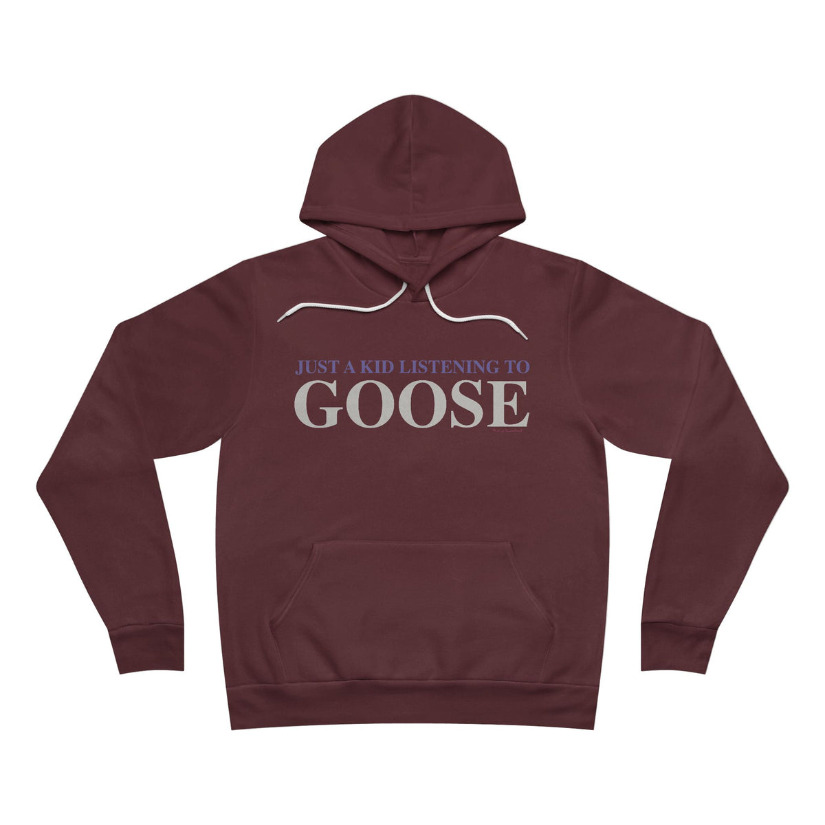 Just a kid listening to Goose - Gray & Purple Unisex Sponge Fleece Pullover Hoodie