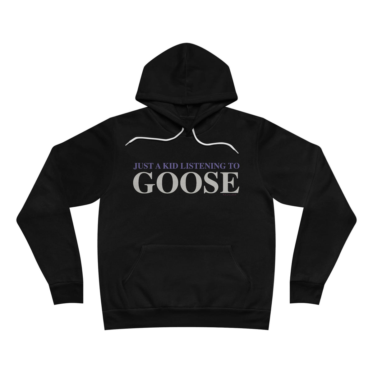 Just a kid listening to Goose - Gray & Purple Unisex Sponge Fleece Pullover Hoodie