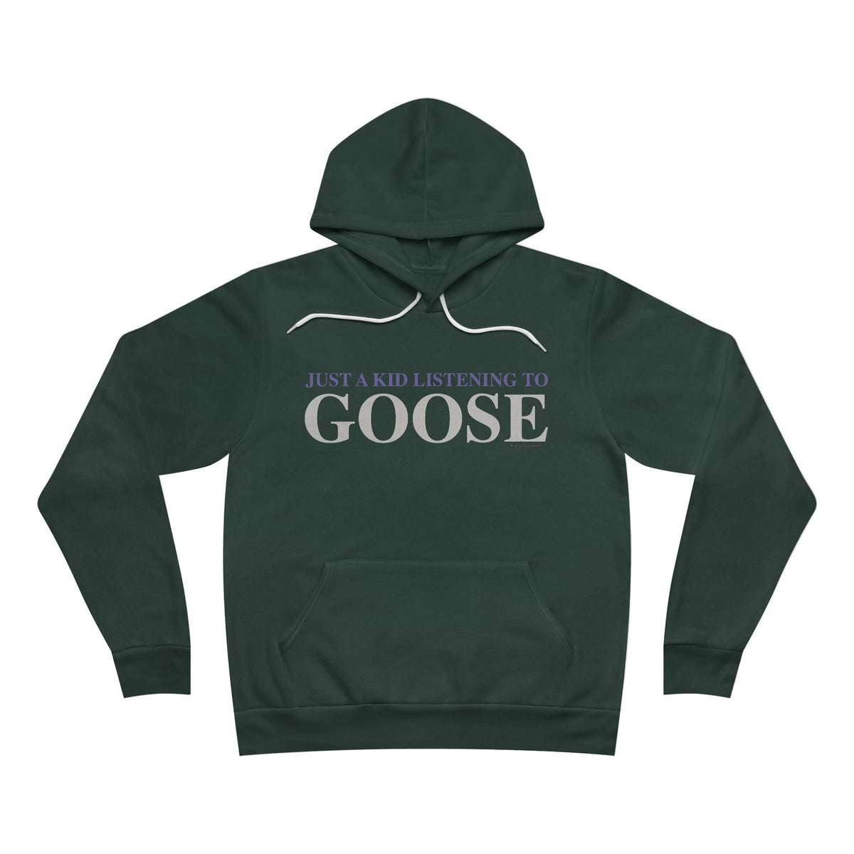 Just a kid listening to Goose - Gray & Purple Unisex Sponge Fleece Pullover Hoodie