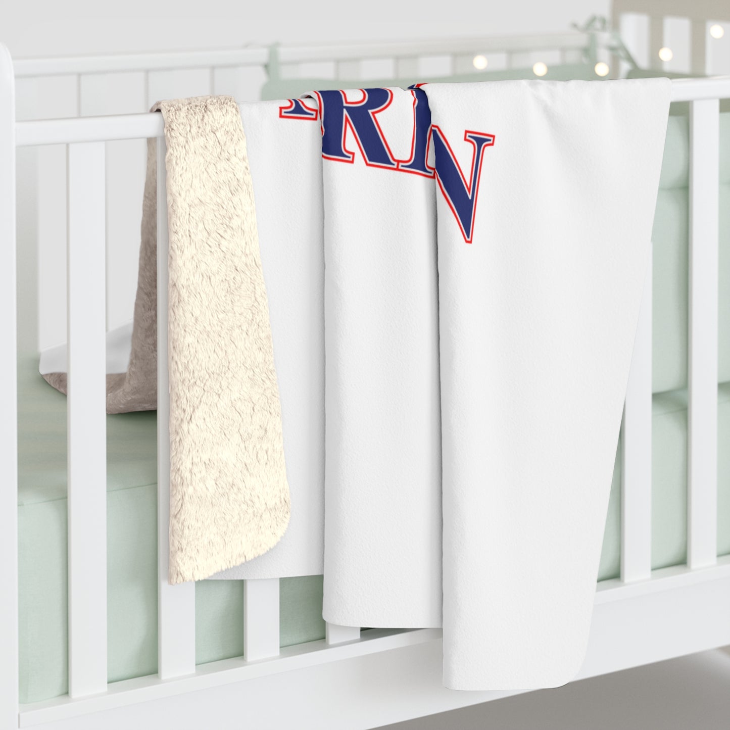 203 Meriden Red White & Blue Sherpa Fleece Blanket