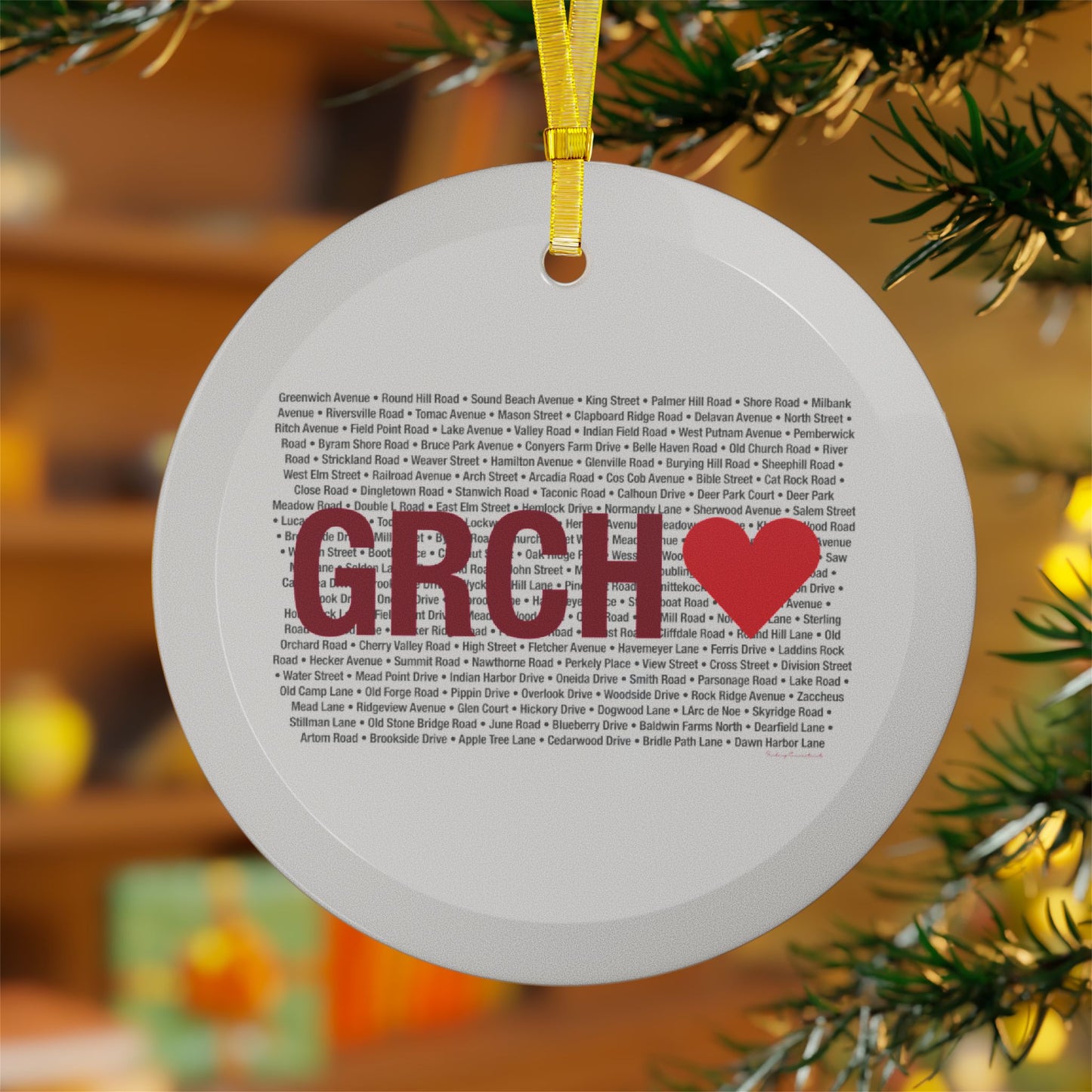 Greenwich Love Glass Ornaments