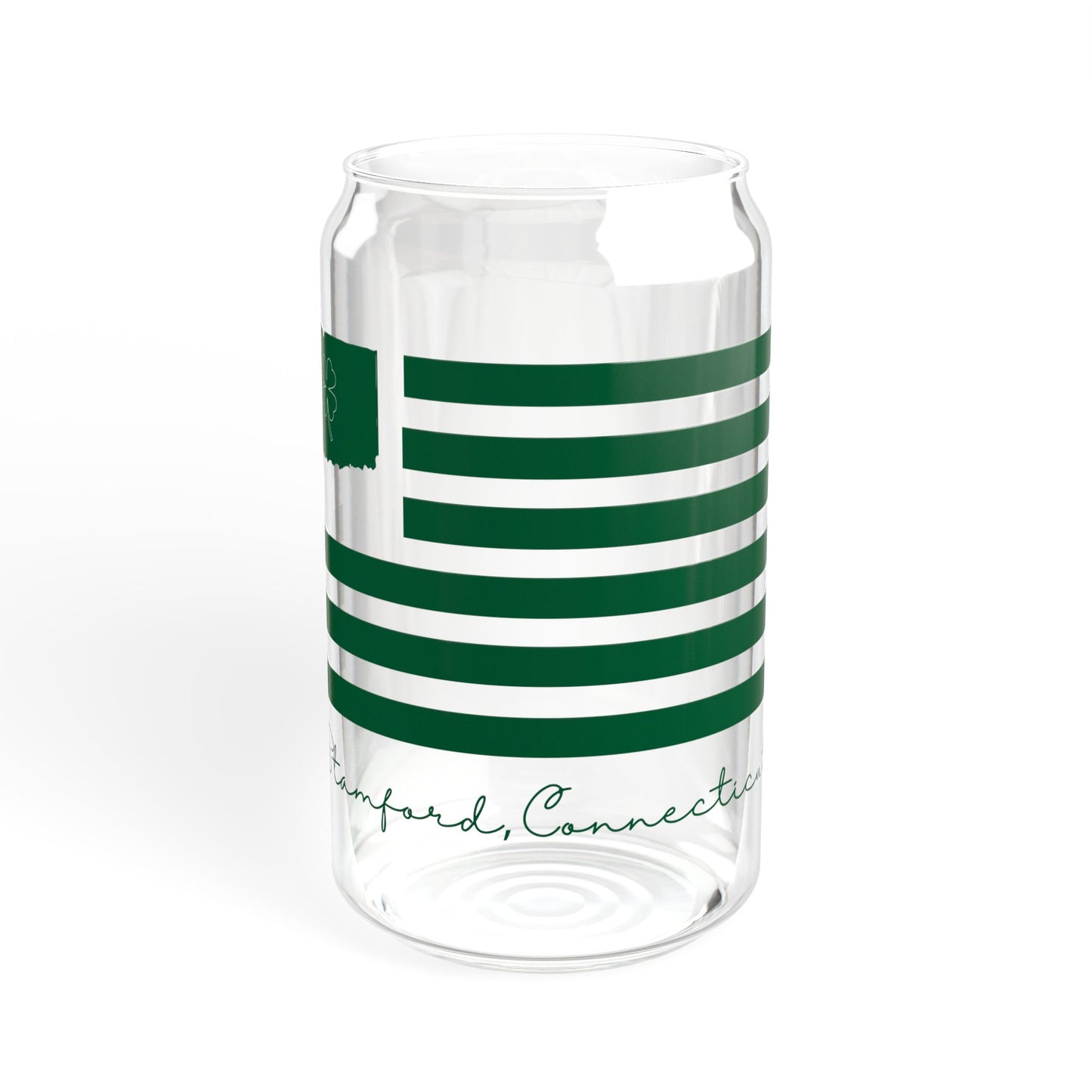 Stamford Connecticut St Patrick’s Day Flag Sipper Glass, 16oz