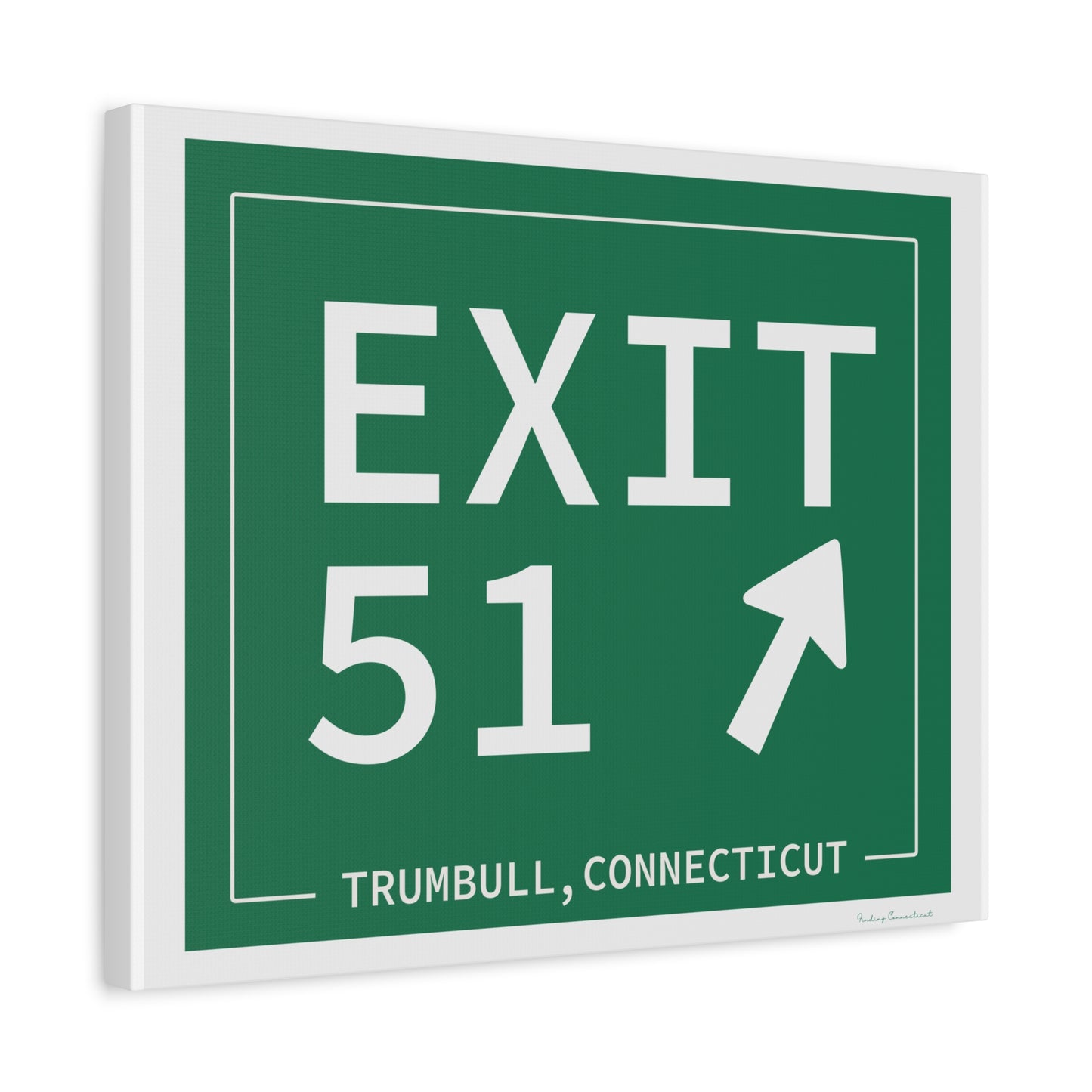 Vintage Exit 51  Merritt Parkway Sign Matte Canvas, Stretched, 1.25"