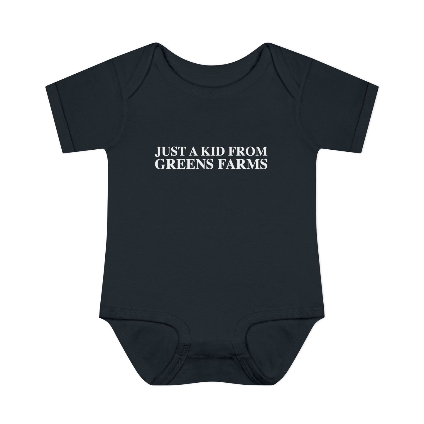Just a kid from Greens Farms Infant Baby Rib Bodysuit