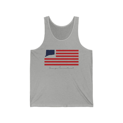 Orange Connecticut Flag Unisex Jersey Tank Top