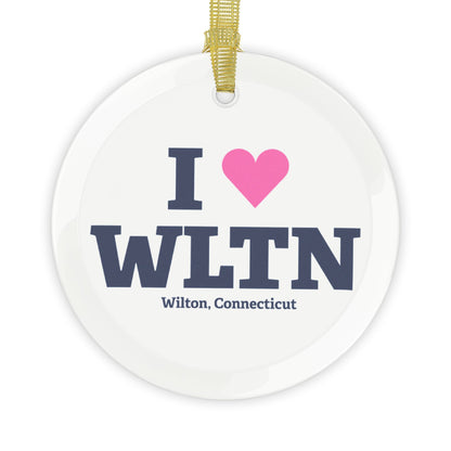 I Heart WLTN Glass Ornaments