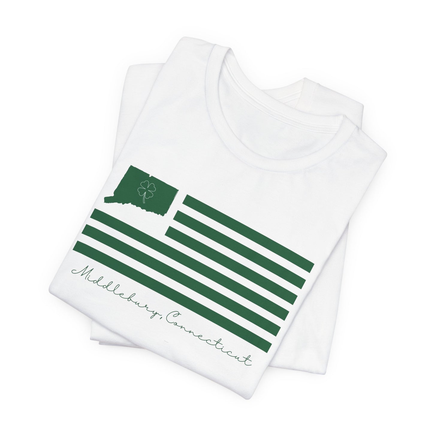 Middlebury Connecticut St. Patrick’s Day Flag Unisex Jersey Short Sleeve T-Shirt