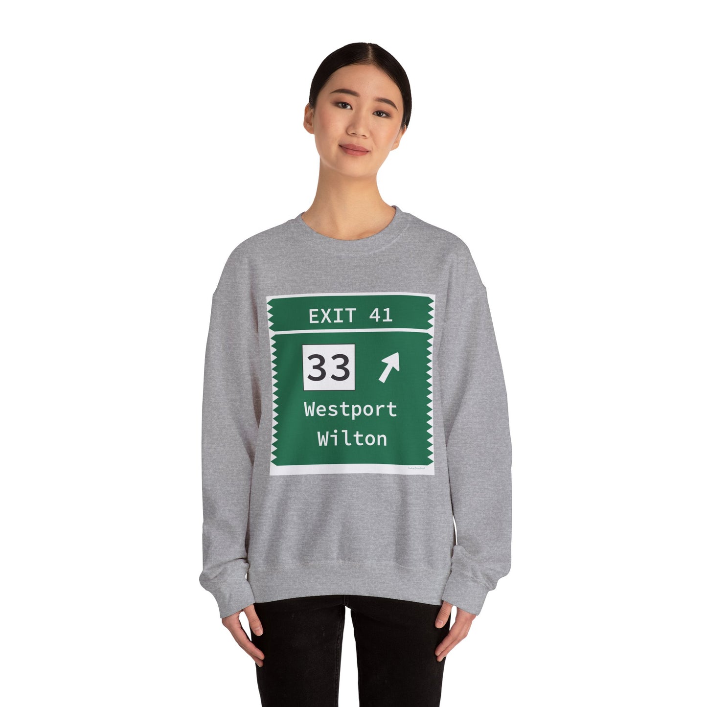 Vintage Merritt Parkway Exit 41 Sign Unisex Heavy Blend™ Crewneck Sweatshirt
