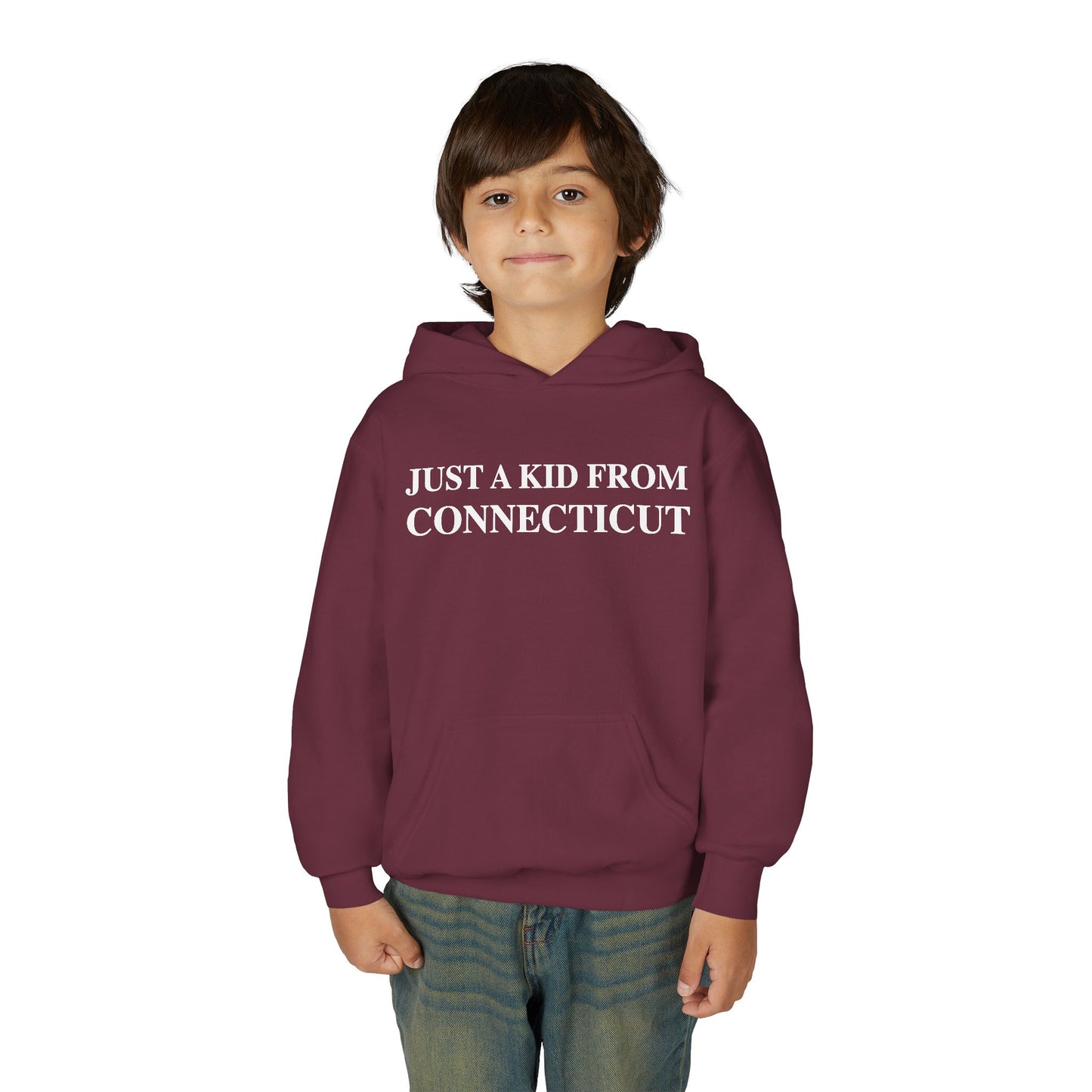 Just a kid from Connecticut Youth Heavy Blend Hooded Sweatshirt