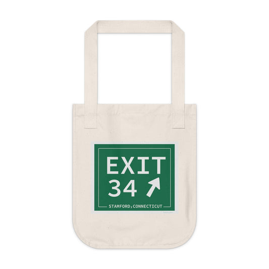 Vintage Exit 34 Merritt Parkway Sign Organic Canvas Tote Bag