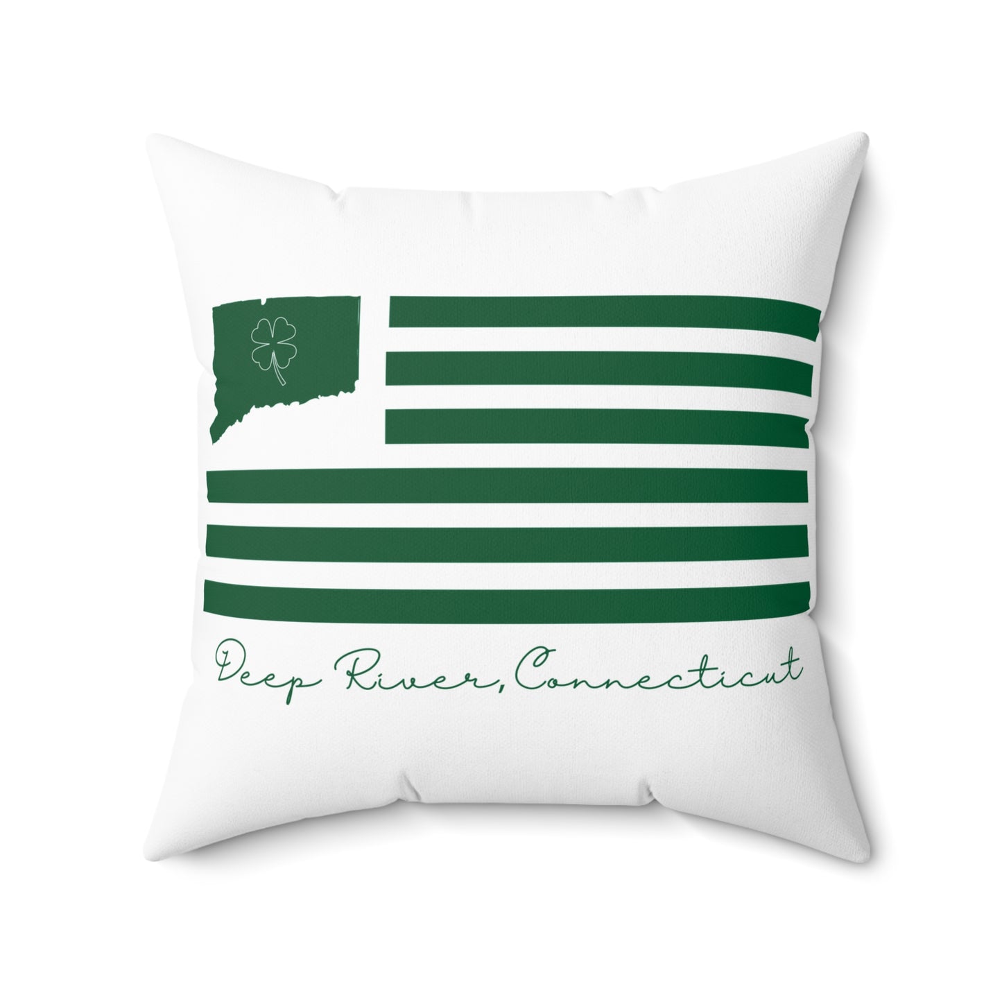 Deep River Connecticut St. Patrick’s Day Flag Spun Polyester Square Pillow