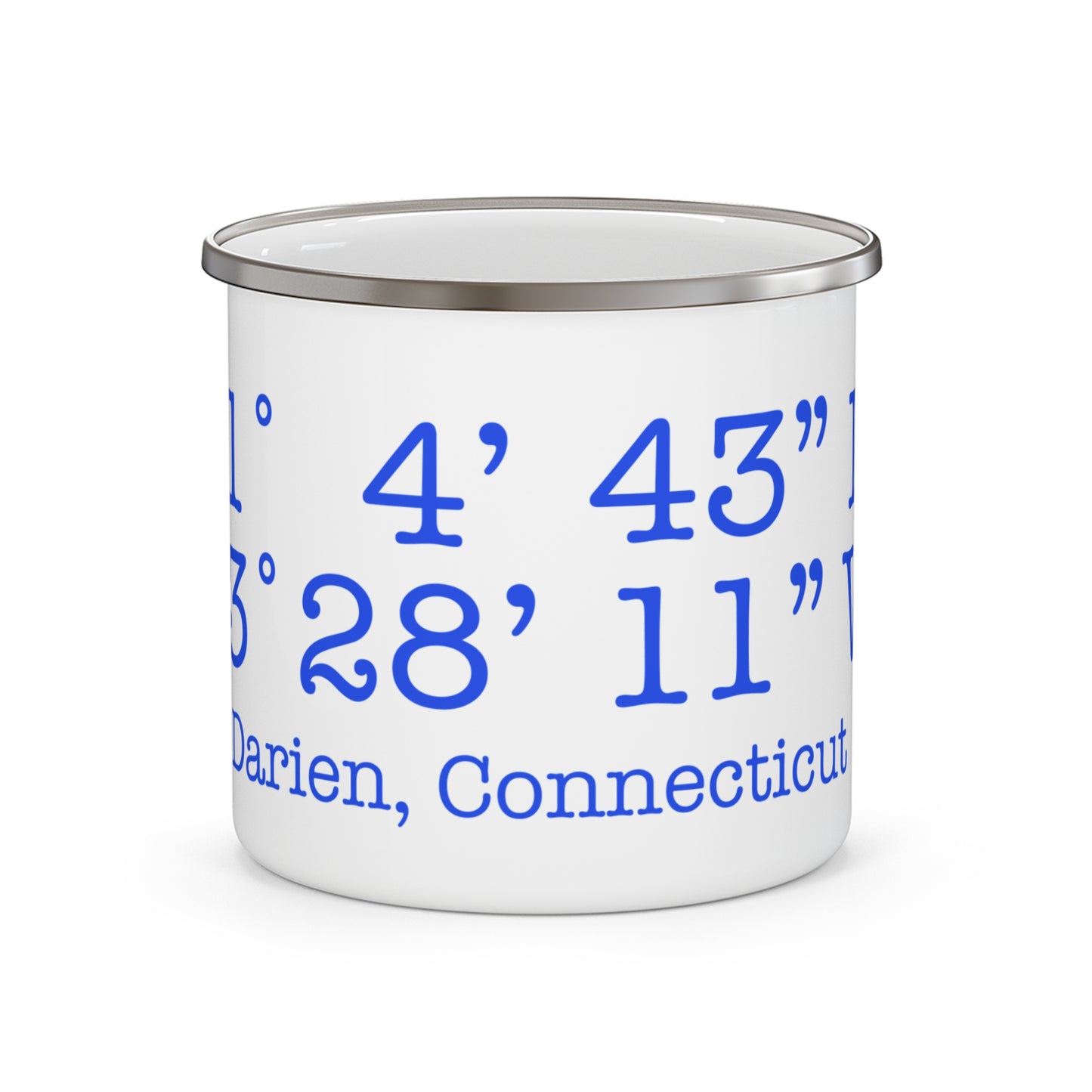 Darien Coordinates Enamel Camping Mug