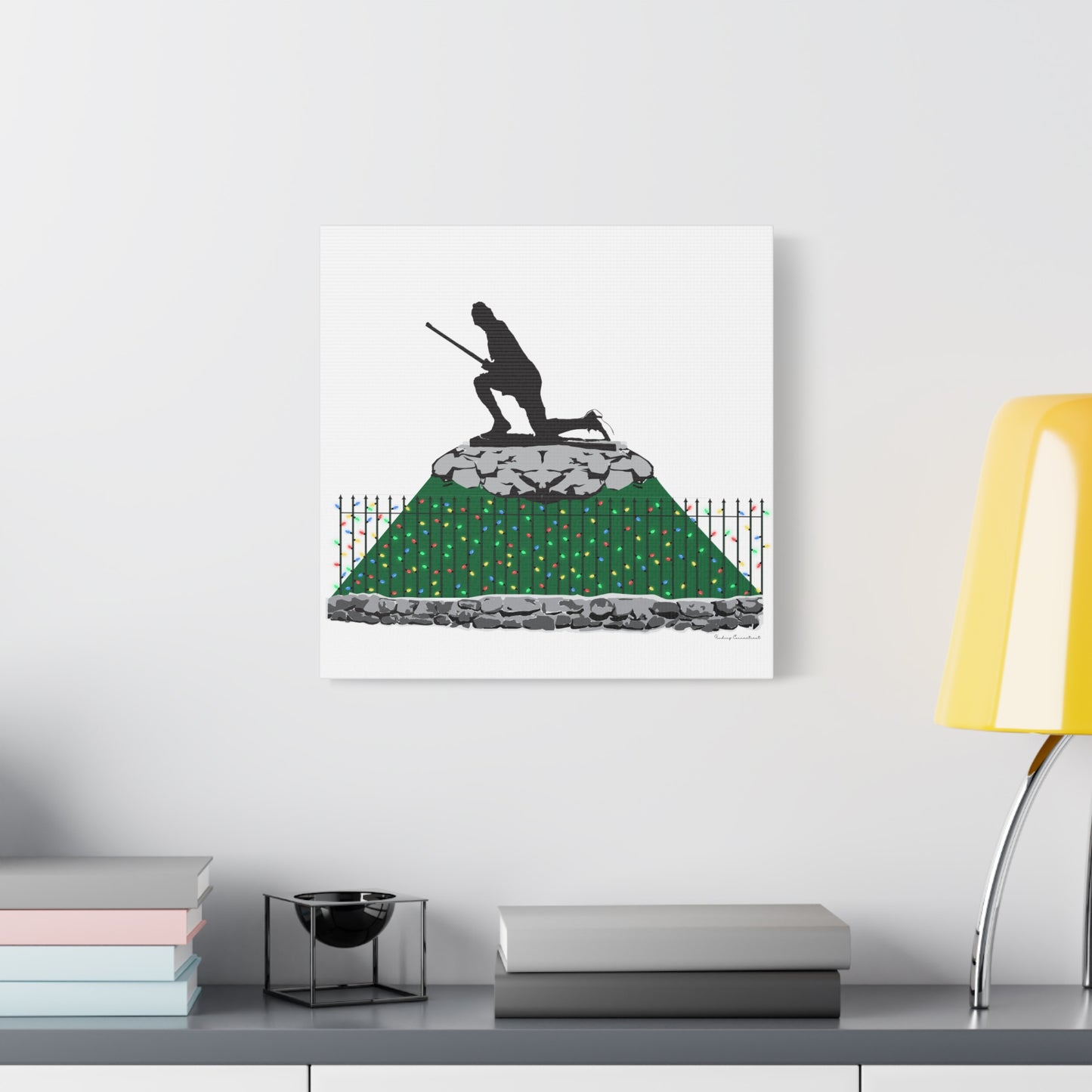 Minuteman Holiday Lights Matte Canvas, Stretched, 1.25"