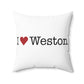I Heart Weston. Spun Polyester Square Pillow