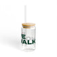 Love Norwalk Glass Can with Straw and Lid, 16oz