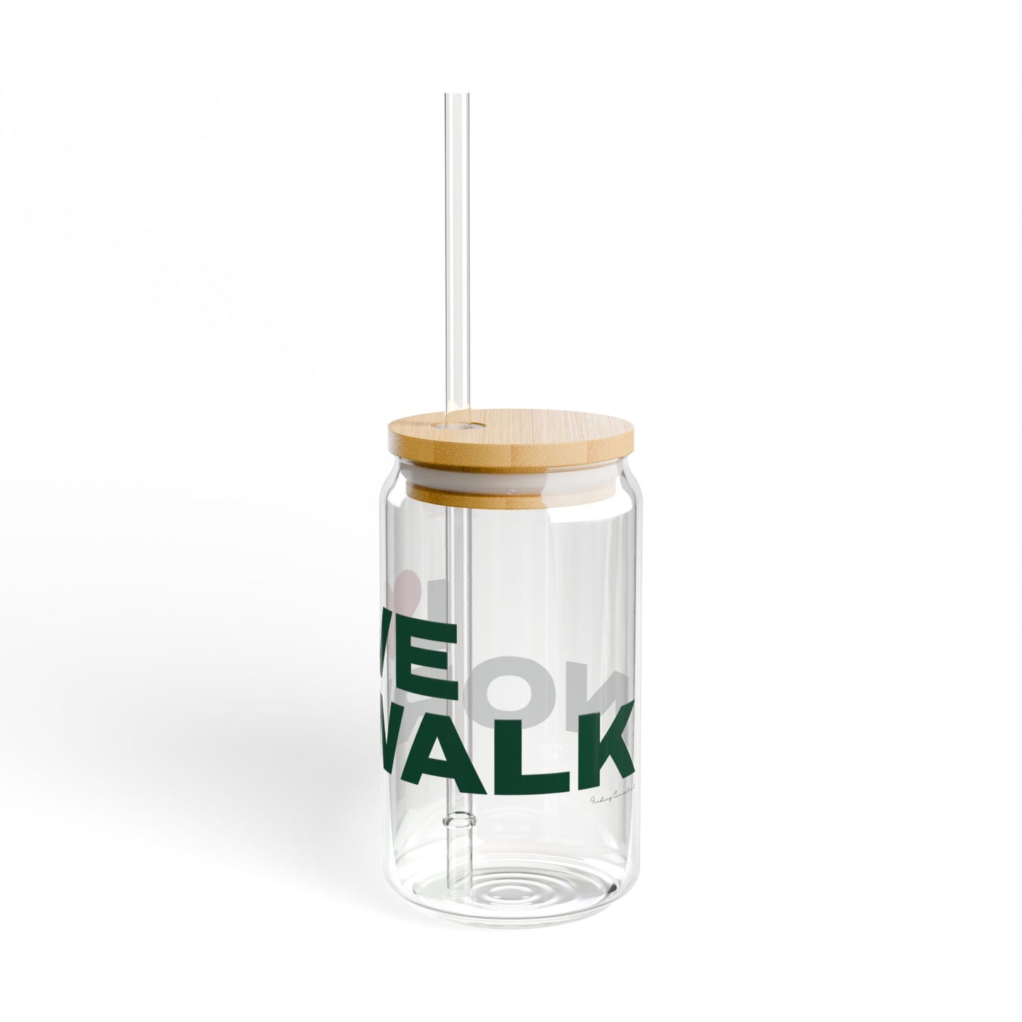 Love Norwalk Glass Can with Straw and Lid, 16oz