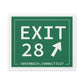 Vintage Exit 28 Merritt Parkway Sign Matte Canvas, Stretched, 1.25"