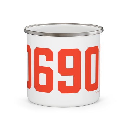 06901 Stamford Connecticut Zip Code Enamel Camping Mug