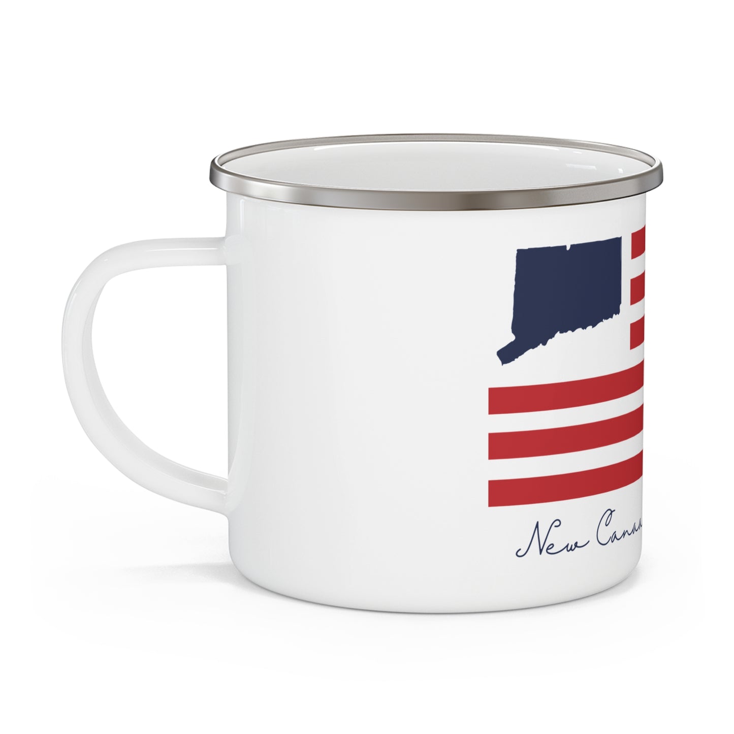 New Canaan Connecticut Flag Enamel Camping Mug