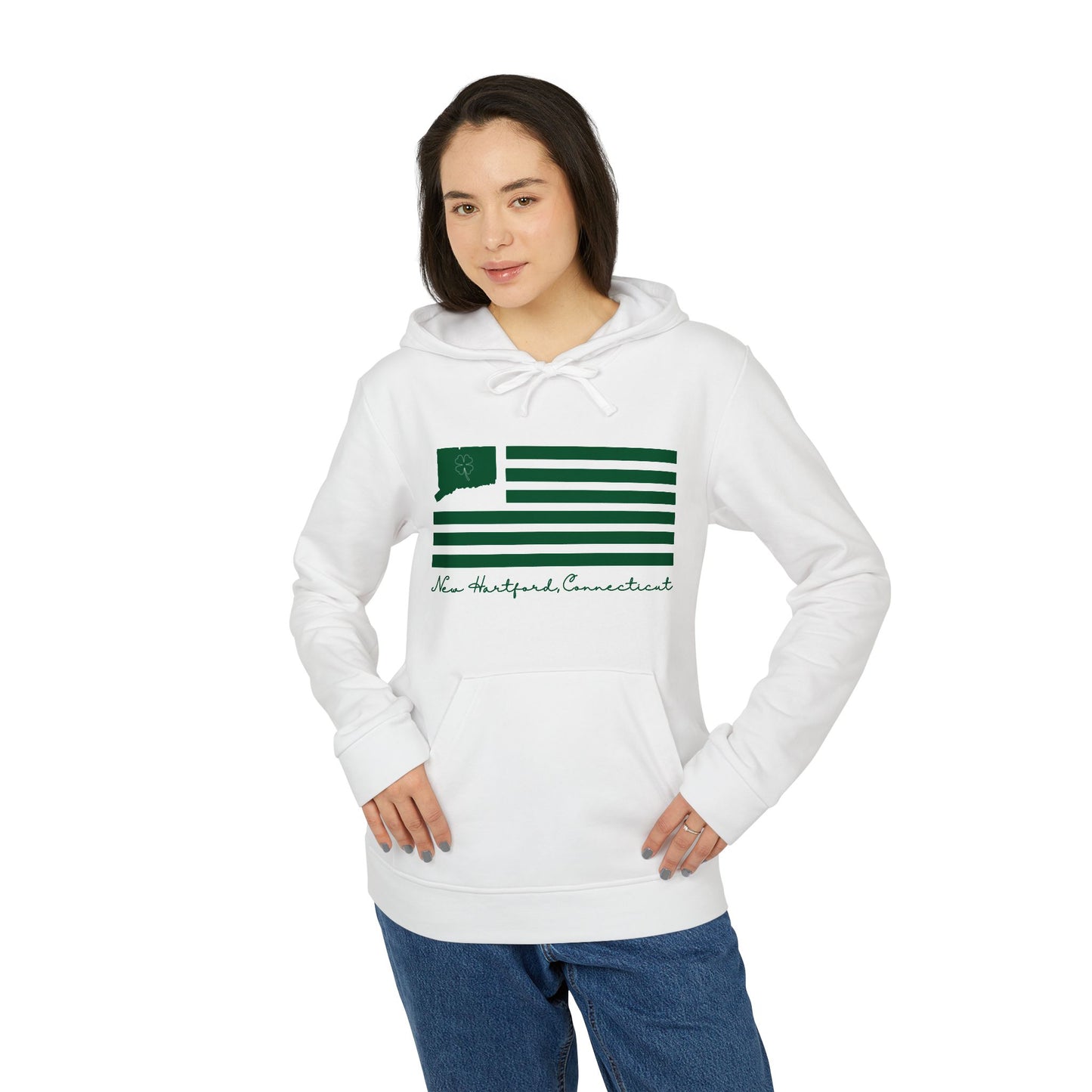 New Hartford  Connecticut St. Patrick’s Day Flag adidas Unisex Fleece Hoodie