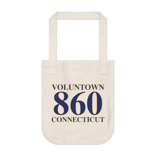 Voluntown 860 Connecticut Organic Canvas Tote Bag