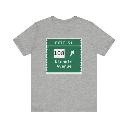 Vintage Merritt Parkway Exit 51 Sign Unisex Jersey Short Sleeve T-Shirt