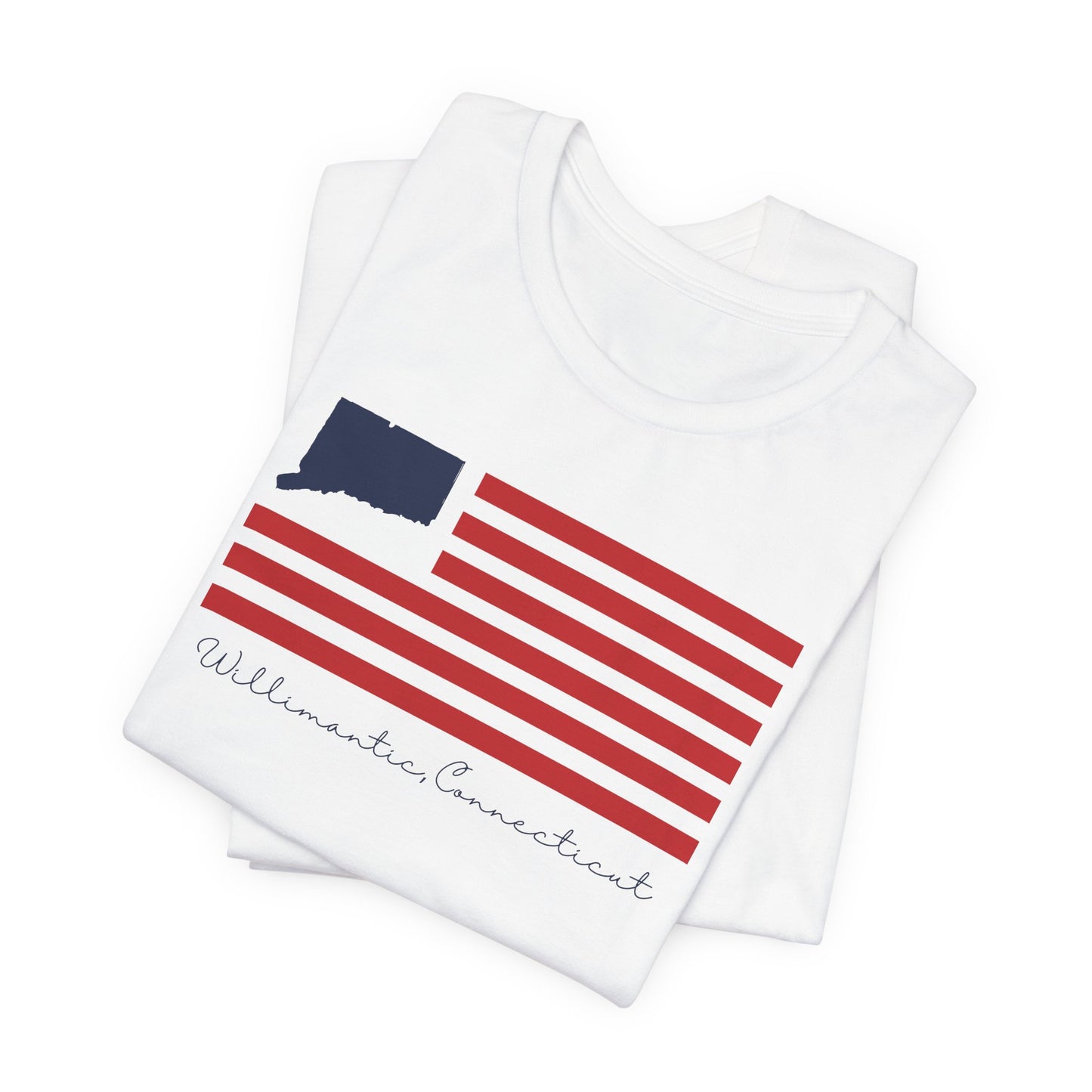 Willimantic Connecticut Flag Unisex Jersey Short Sleeve T-Shirt