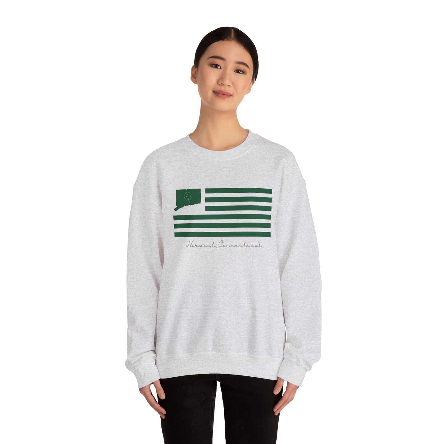 Norwich Connecticut St Patrick’s Day Flag Unisex Heavy Blend™ Crewneck Sweatshirt