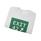 Vintage Exit 42 Merritt Parkway Sign Unisex Heavy Blend™ Crewneck Sweatshirt