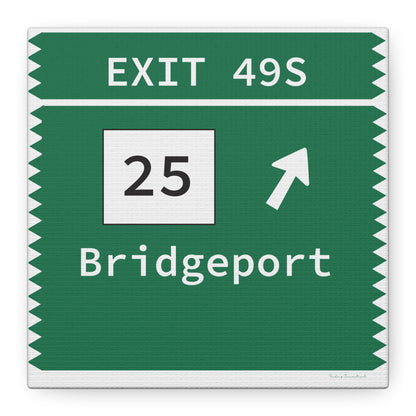Vintage Merritt Parkway Exit 49S Sign Matte Canvas, Stretched, 1.25"