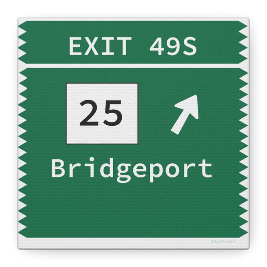 Vintage Merritt Parkway Exit 49S Sign Matte Canvas, Stretched, 1.25"