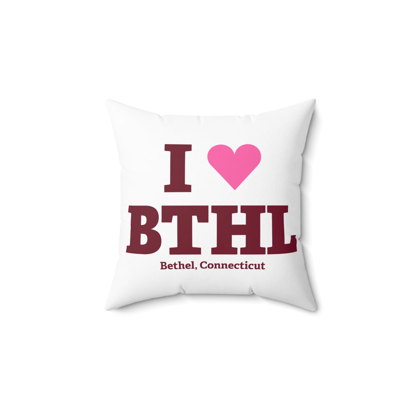 I Heart BTHL Spun Polyester Square Pillow