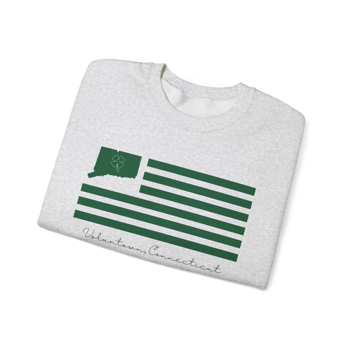 Voluntown Connecticut St. Patrick’s Day Flag Unisex Heavy Blend™ Crewneck Sweatshirt